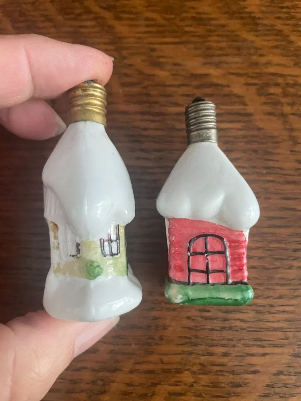 Figural Milk Glass Christmas Lights Replacement Bulb House Snow